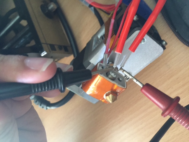 check ohm of the extruder heater