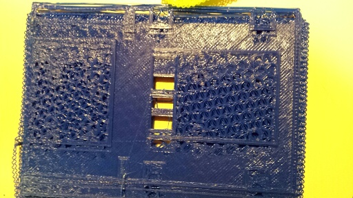 This is the bottom of the print from the previous post. It shifted on the bed before loosening.