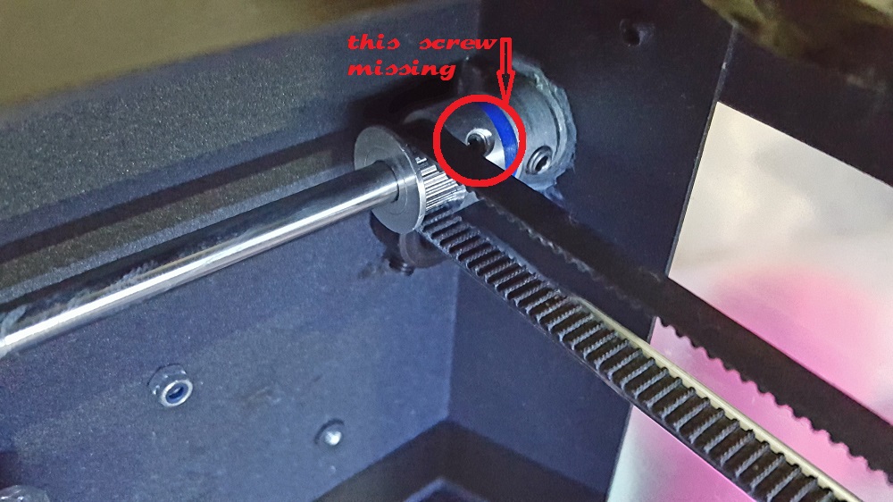 pulley missing screw