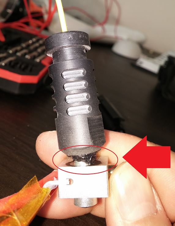 Melted hotend