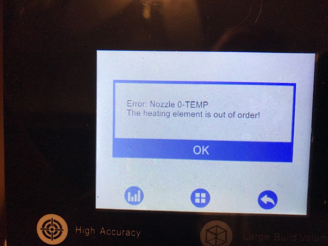 A30 Nozzle stopped heating.