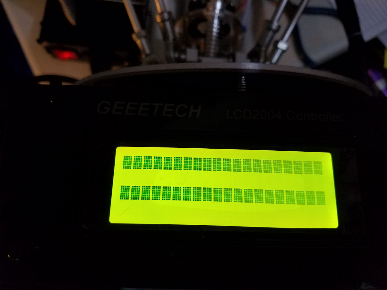 LCD THAT HAS SQUARE BLOCKS 2 LINES ALL THE WAY ACROSS THE SCREEN
