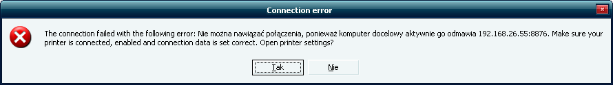 a connection rejected by the module