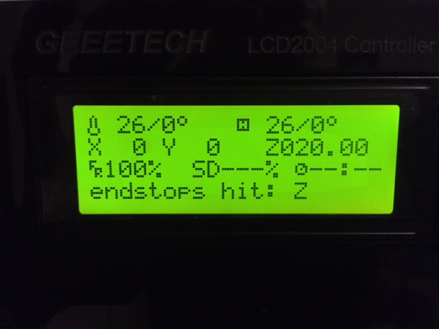 lcd screen when try and go down in the z direction