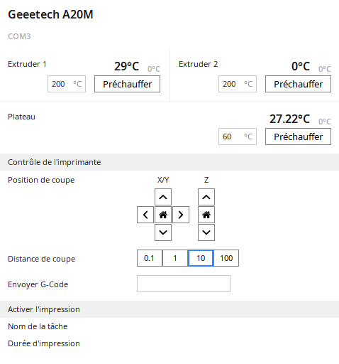 Menu under Cura